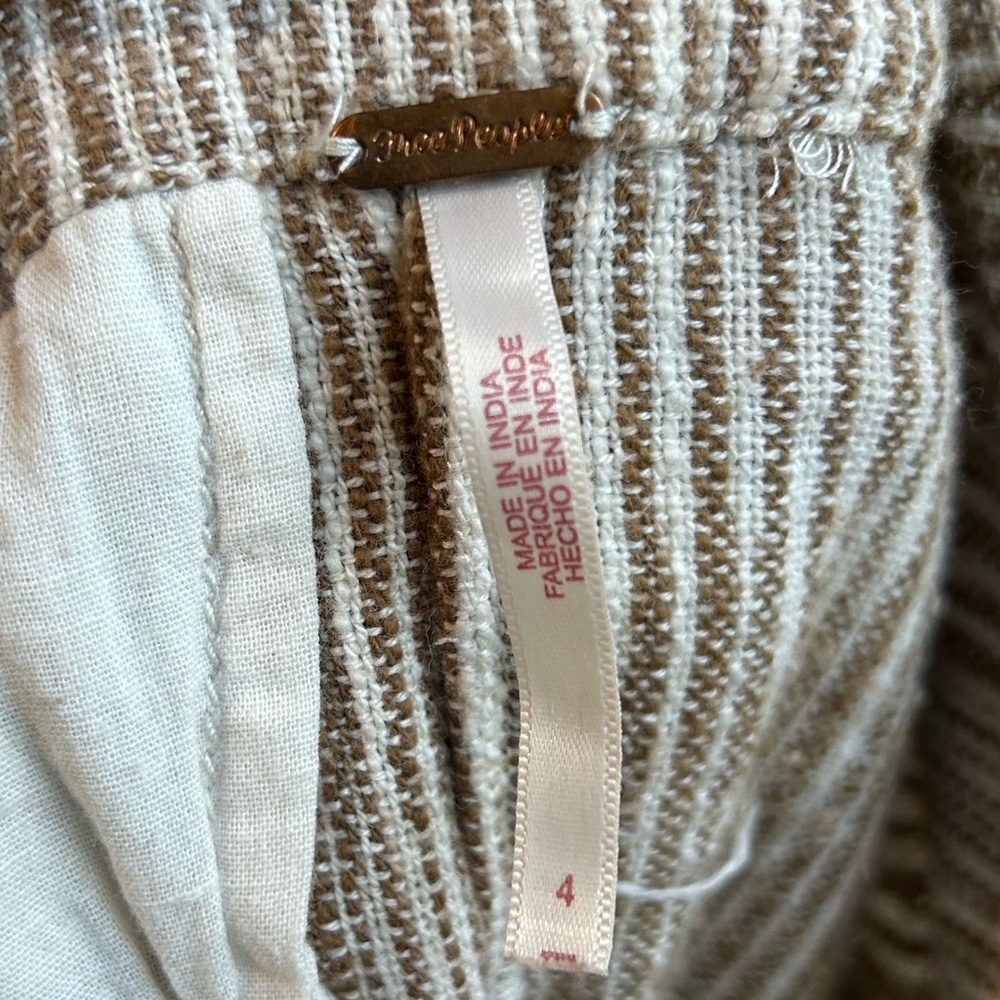 Free People Marta Yarn Stripe Dyed Trouser Pants size 4 100% cotton - Picture 8 of 12